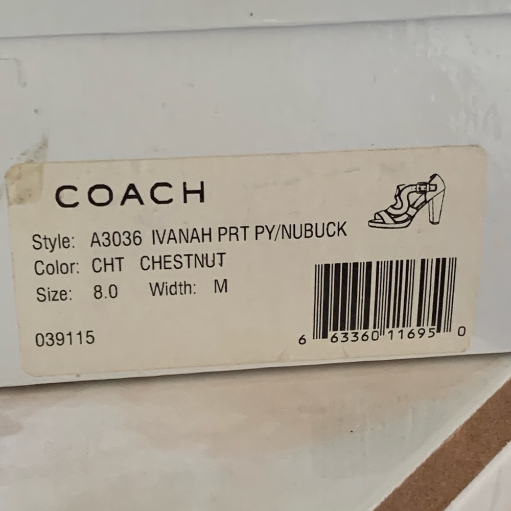 COACH IVANAH PYTHON/NUBUCK CHESTNUT BROWN SIZE 8M NEW IN BOX - Picture 16 of 16